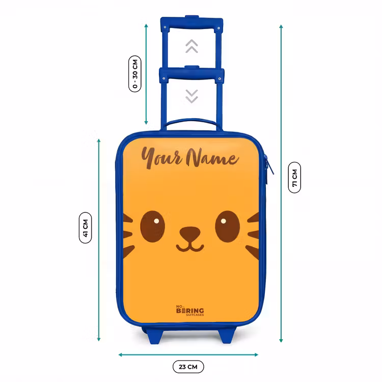 Kawai - Tijger - Oranje Kinderkoffer - Blauw klein -productfoto_formaten