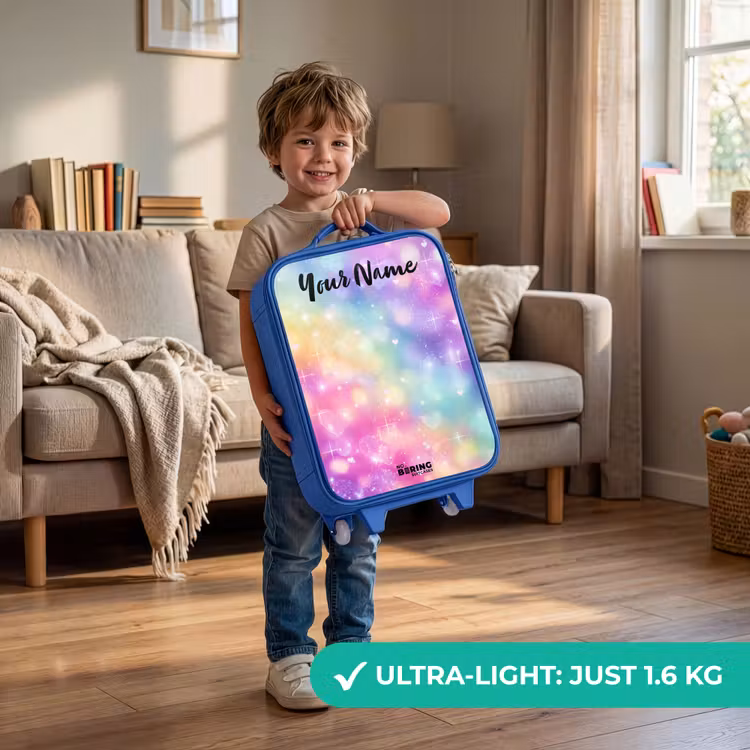 Licht - Regenboog - Hartjes Kinderkoffer - Blauw klein -sfeer2_EN