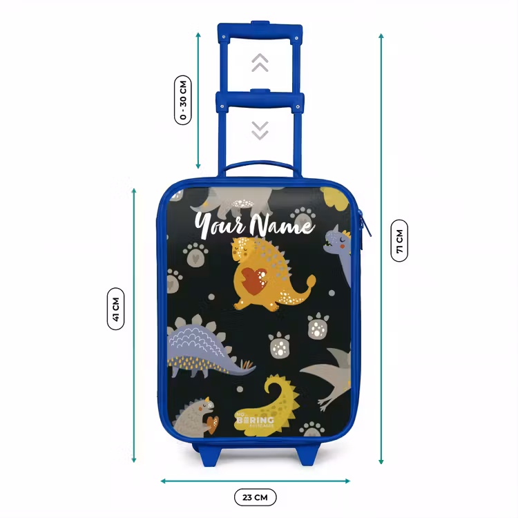 Liefdevolle dinosaurus Kinderkoffer - Blauw klein -productfoto_formaten