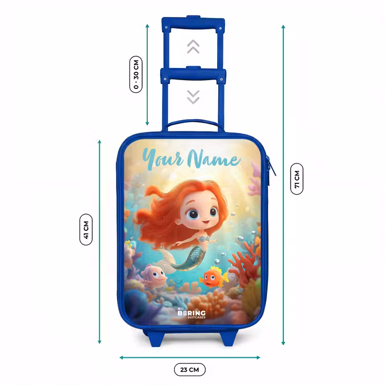 Zeemeermin - Vissen - Koraal Kinderkoffer - Blauw klein -productfoto_formaten