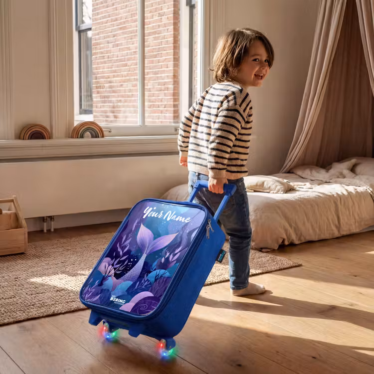 Zeemeermin - Onderwater - Paars - Blauw Kinderkoffer - Blauw klein -sfeer1