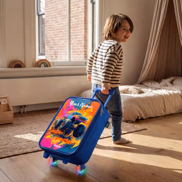 Monstertruck - Abstract - Verfspatten - Kleurrijk Kinderkoffer - Blauw klein -sfeer1