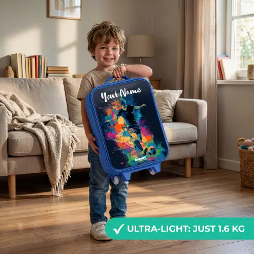 Neon - Voetballer - Kleurrijk Kinderkoffer - Blauw klein -sfeer2_EN