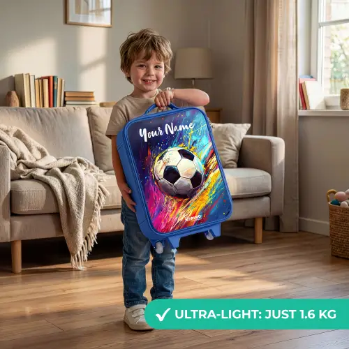 Neon - Voetbal - Kleurrijk Kinderkoffer - Blauw klein -sfeer2_EN