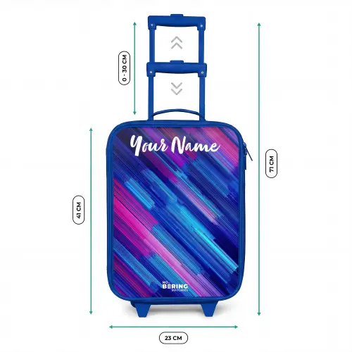 Neon - Strepen - Abstract - Blauw - Roze Kinderkoffer - Blauw klein -productfoto_formaten