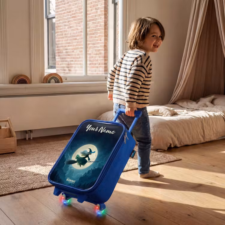 Nachtelijke Vlucht over het Woud Kinderkoffer - Blauw klein -sfeer1