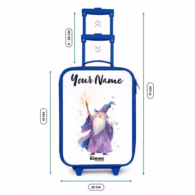 Oude tovenaar met staf Kinderkoffer - Blauw klein -productfoto_formaten
