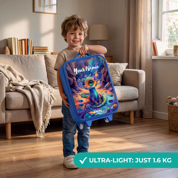 Sierlijke saffierdraak Kinderkoffer - Blauw klein -sfeer2_EN