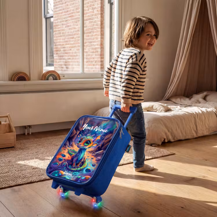 Sierlijke saffierdraak Kinderkoffer - Blauw klein -sfeer1