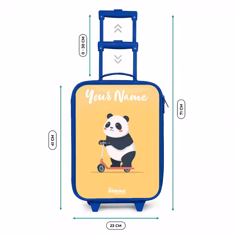 Panda - Step - Geel Kinderkoffer - Blauw klein -productfoto_formaten