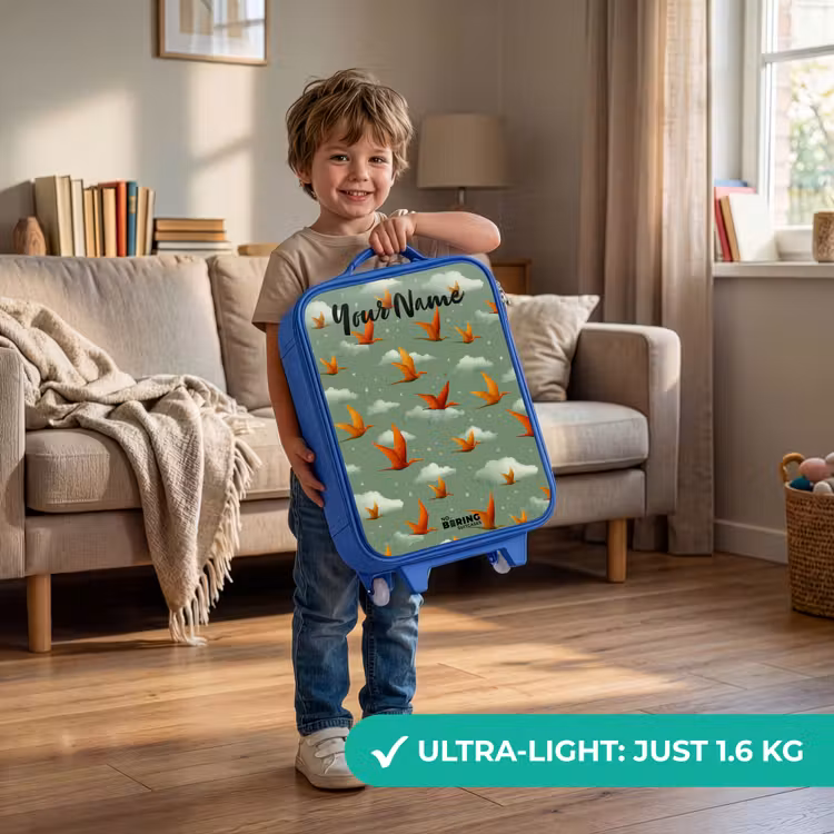 Patroon - Dino - Pterosaurussen Kinderkoffer - Blauw klein -sfeer2_EN