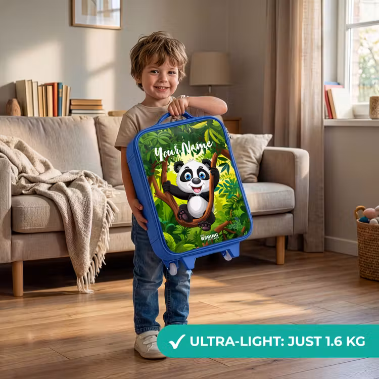 Pedro panda Kinderkoffer - Blauw klein -sfeer2_EN