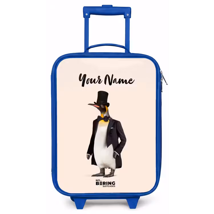 Pinguin in Pak Kinderkoffer - Blauw klein -zz3dotto