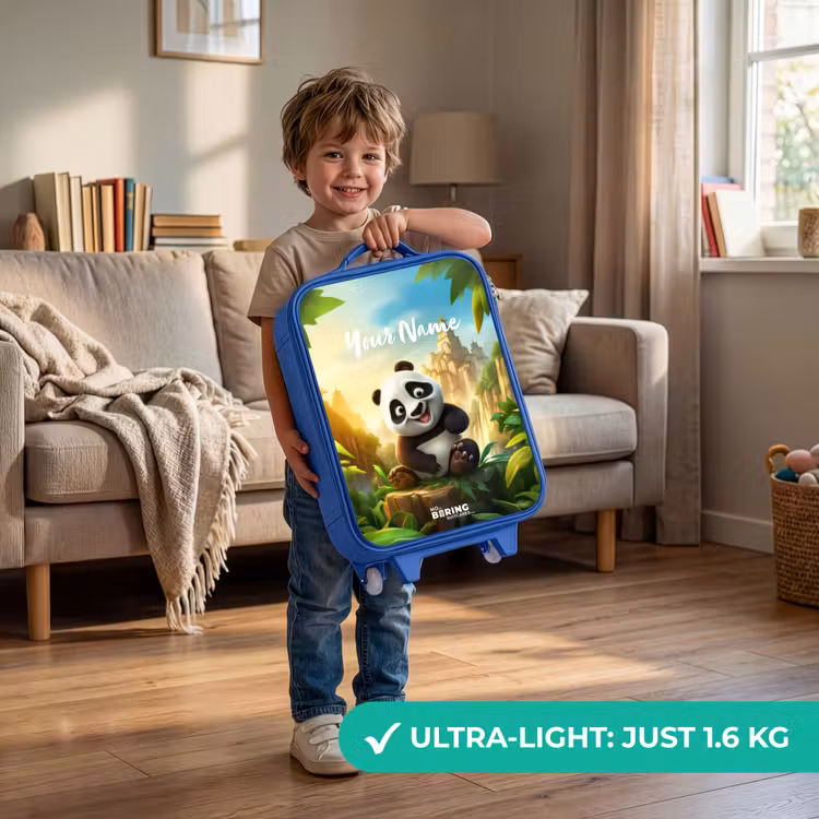 Peter Panda Kinderkoffer - Blauw klein -sfeer2_EN