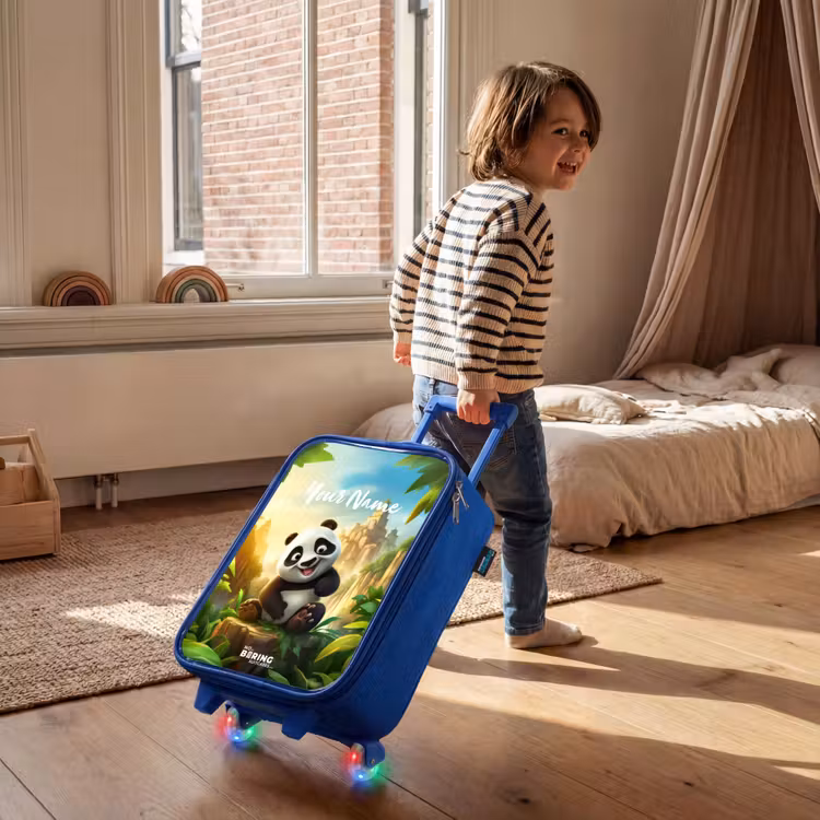 Peter Panda Kinderkoffer - Blauw klein -sfeer1