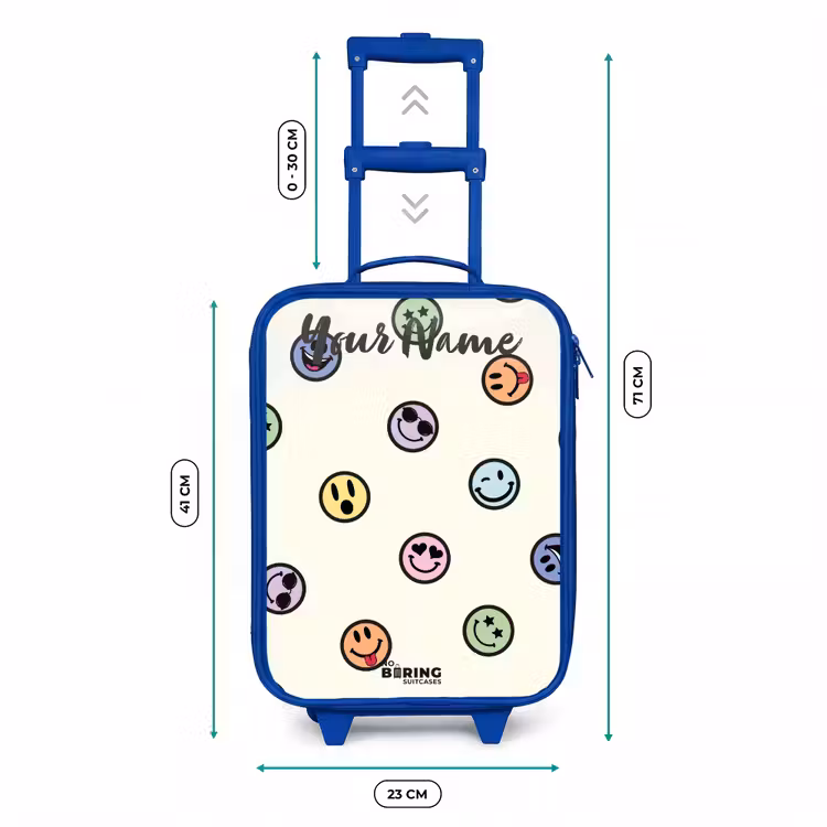 Speelse smiley-mix Kinderkoffer - Blauw klein -productfoto_formaten