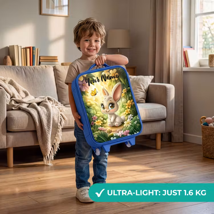 Konijn - Zonlicht - Sprookjesachtig - Vlinder Kinderkoffer - Blauw klein -sfeer2_EN