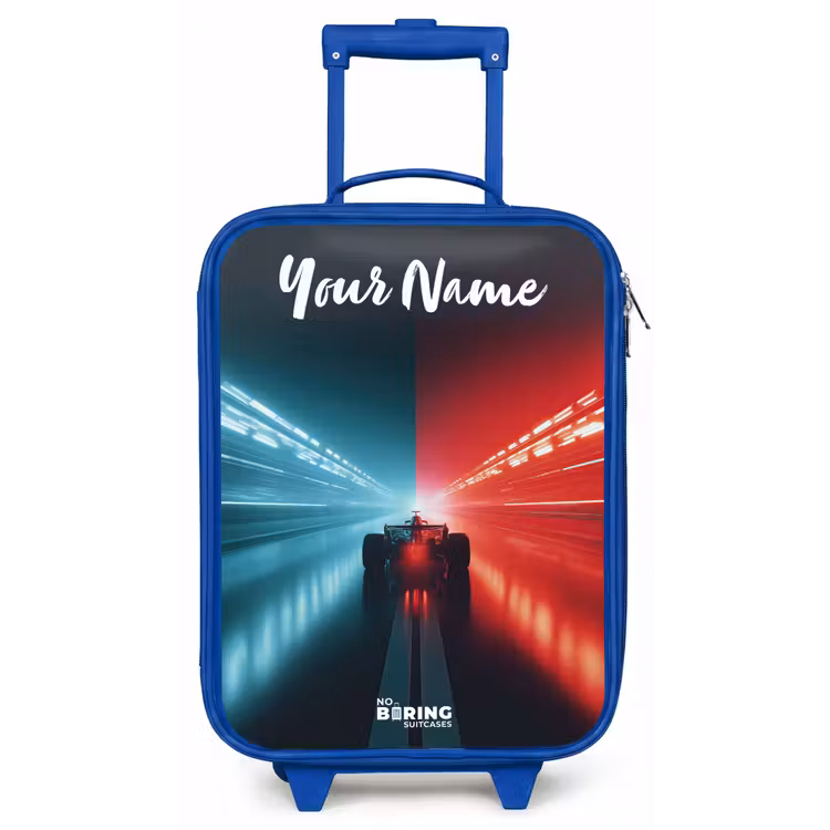 Raceauto - Verlichting - Neon - Rood Kinderkoffer - Blauw klein -zz3dotto