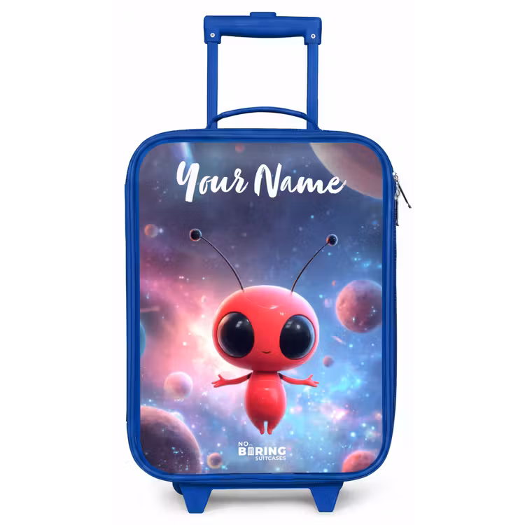 Rood Ruimtewezen in Kosmische Dans Kinderkoffer - Blauw klein -zz3dotto