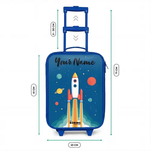 Raket - Planeet - Sterren - Veelkleurig Kinderkoffer - Blauw klein -productfoto_formaten