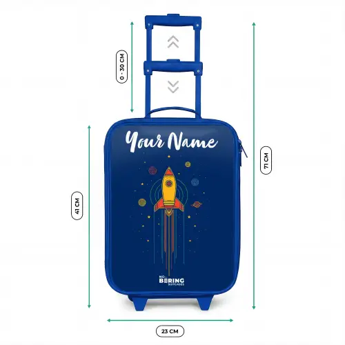 Raket - Planeten - Sterren Kinderkoffer - Blauw klein -productfoto_formaten