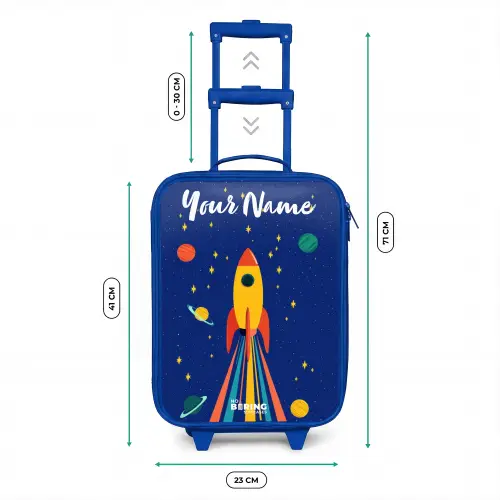 Raket - Sterren - Planeet - Ruimte Kinderkoffer - Blauw klein -productfoto_formaten