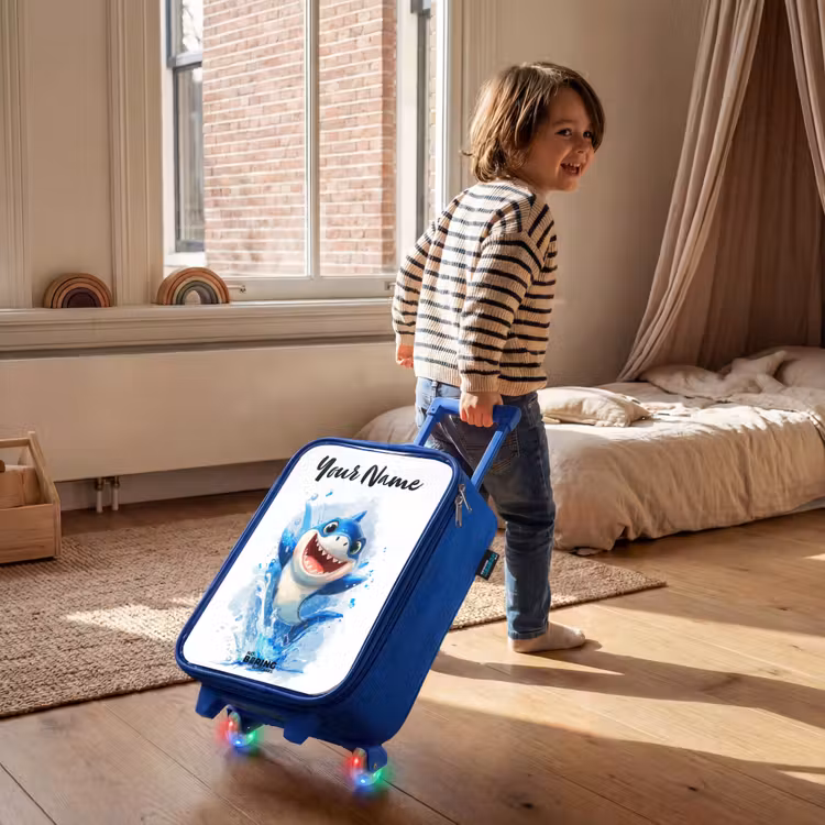 Haai - Tanden - Water Kinderkoffer - Blauw klein -sfeer1