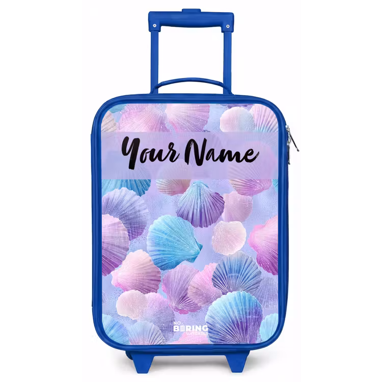 Schelpen - Paars - Blauw - Patroon Kinderkoffer - Blauw klein -zz3dotto