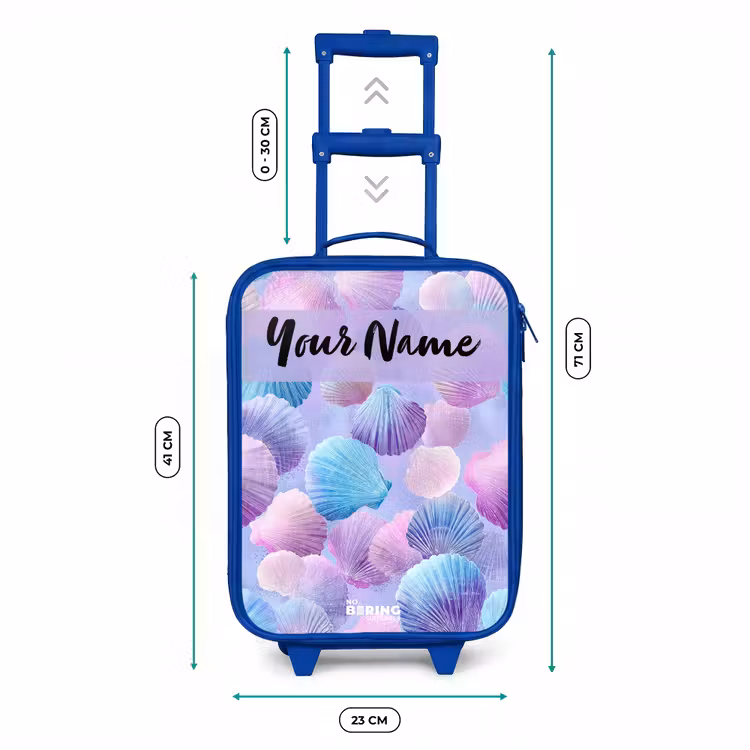 Schelpen - Paars - Blauw - Patroon Kinderkoffer - Blauw klein -productfoto_formaten