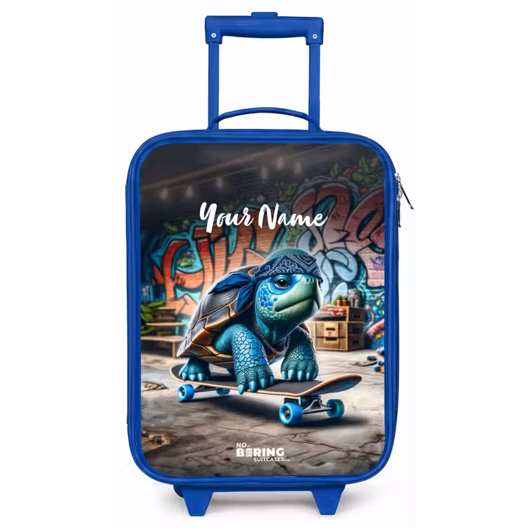 Skater schildpad Kinderkoffer - Blauw klein -zz3dotto