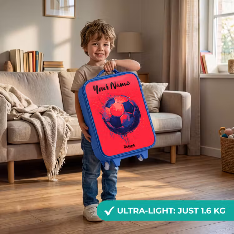 Voetbalvibes - Verf - Blauw - Rood Kinderkoffer - Blauw klein -sfeer2_EN