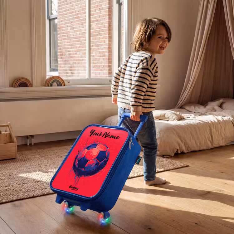 Voetbalvibes - Verf - Blauw - Rood Kinderkoffer - Blauw klein -sfeer1