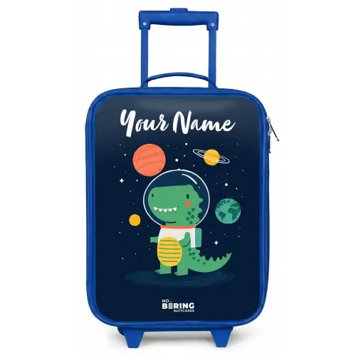 Ruimte - Dino - Planeten - Sterren Kinderkoffer - Blauw klein -zz3dotto