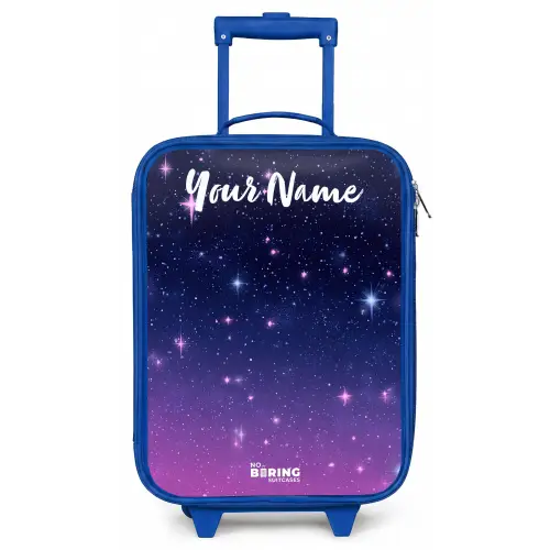 Sterren - Galaxy - Blauw - Roze Kinderkoffer - Blauw klein -zz3dotto