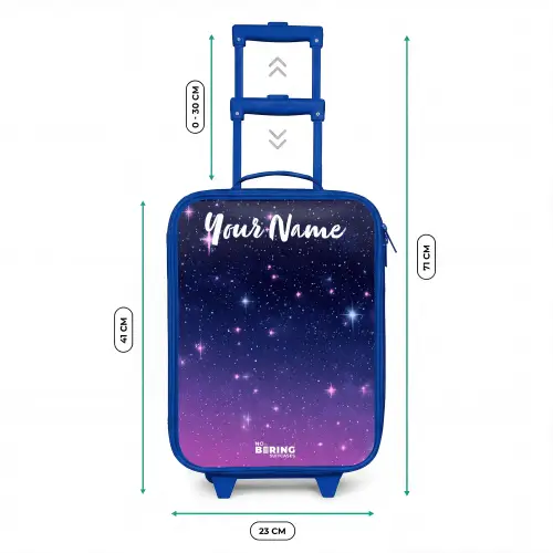 Sterren - Galaxy - Blauw - Roze Kinderkoffer - Blauw klein -productfoto_formaten