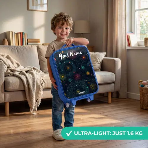 Sterren - Planeten - Kleurrijk Kinderkoffer - Blauw klein -sfeer2_EN