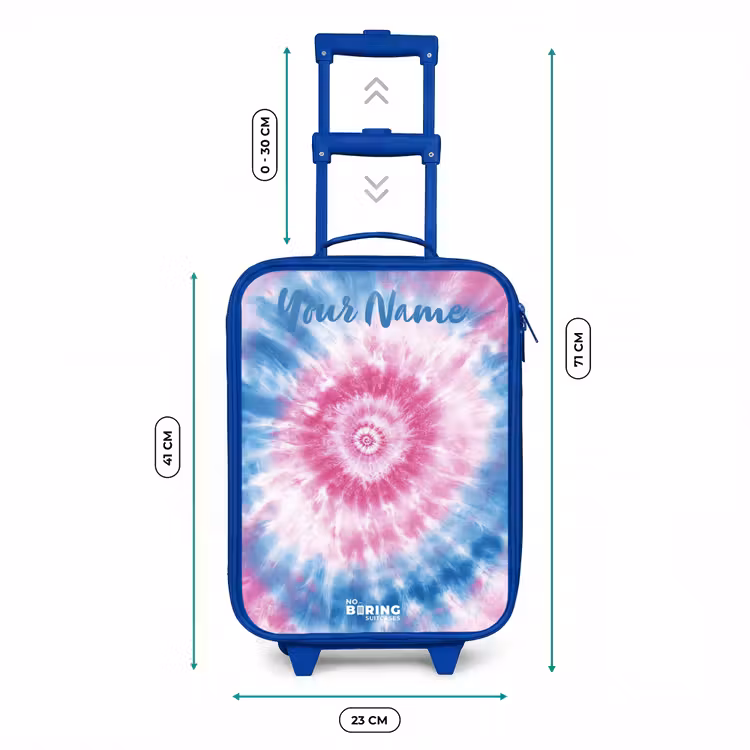 Tie dye - Abstract - Blauw - Roze Kinderkoffer - Blauw klein -productfoto_formaten