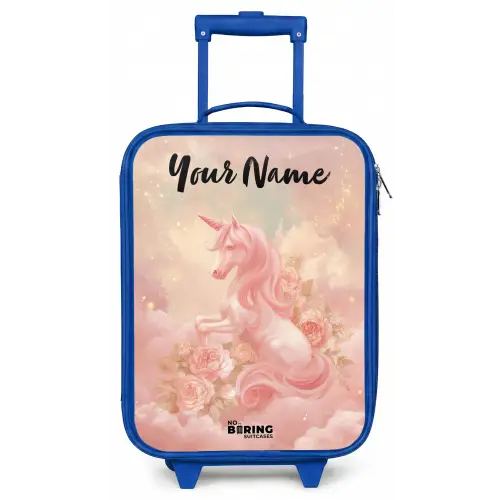 Eenhoorn - Wolken - Roze Kinderkoffer - Blauw klein -zz3dotto