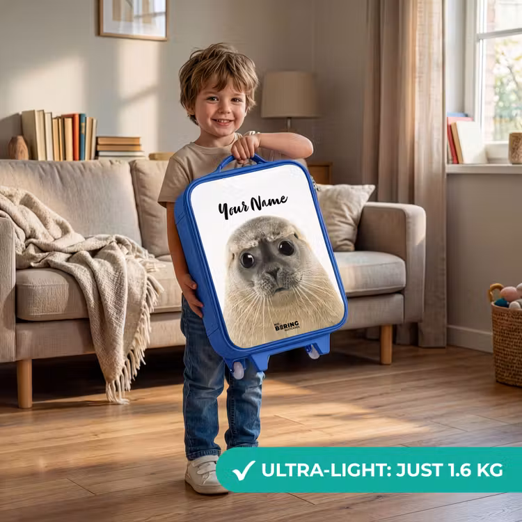 Zyon Zeehond Kinderkoffer - Blauw klein -sfeer2_EN