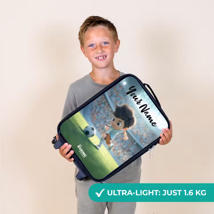 Jongen - Stadion - Voetbal - Zonlicht Kinderkoffer - Zwart klein -sfeer4_UK