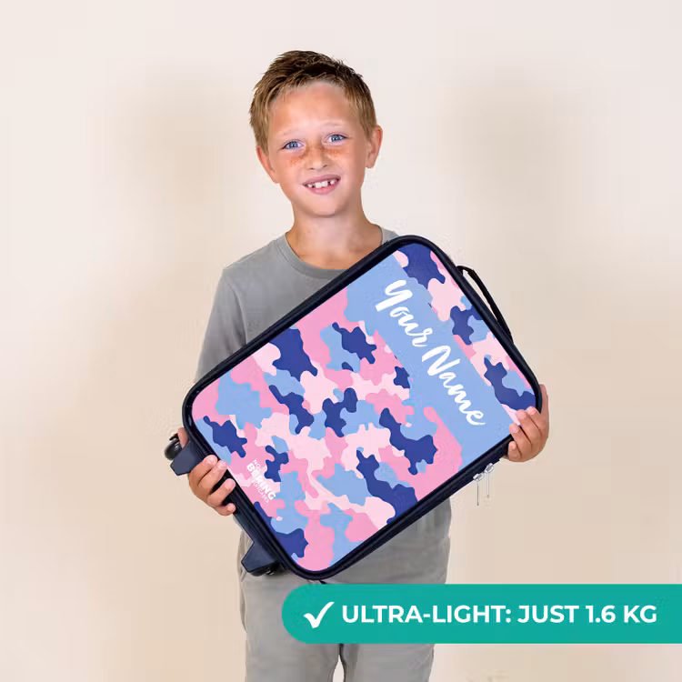Camouflage - Roze - Blauw Kinderkoffer - Zwart klein -sfeer4_UK