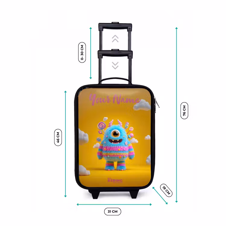 Snoep - Monster - Regenboog Kinderkoffer - Zwart klein -productfoto_formaten