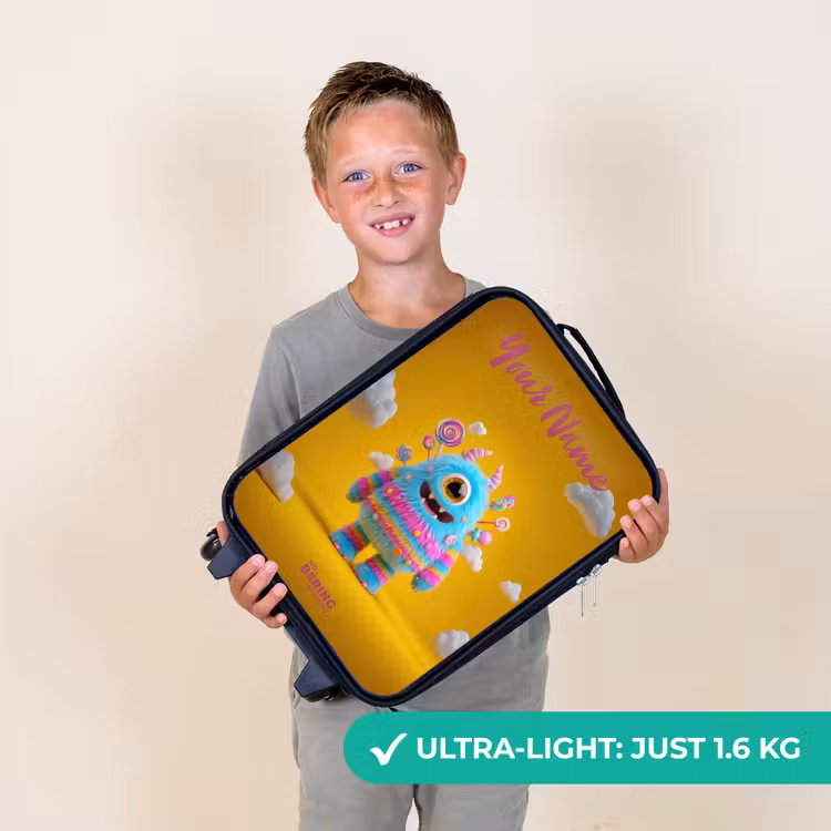 Snoep - Monster - Regenboog Kinderkoffer - Zwart klein -sfeer4_UK