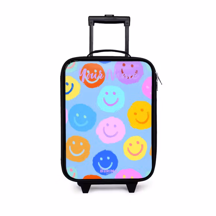 Vrolijk patroon van smileys Kinderkoffer - Zwart klein -3d