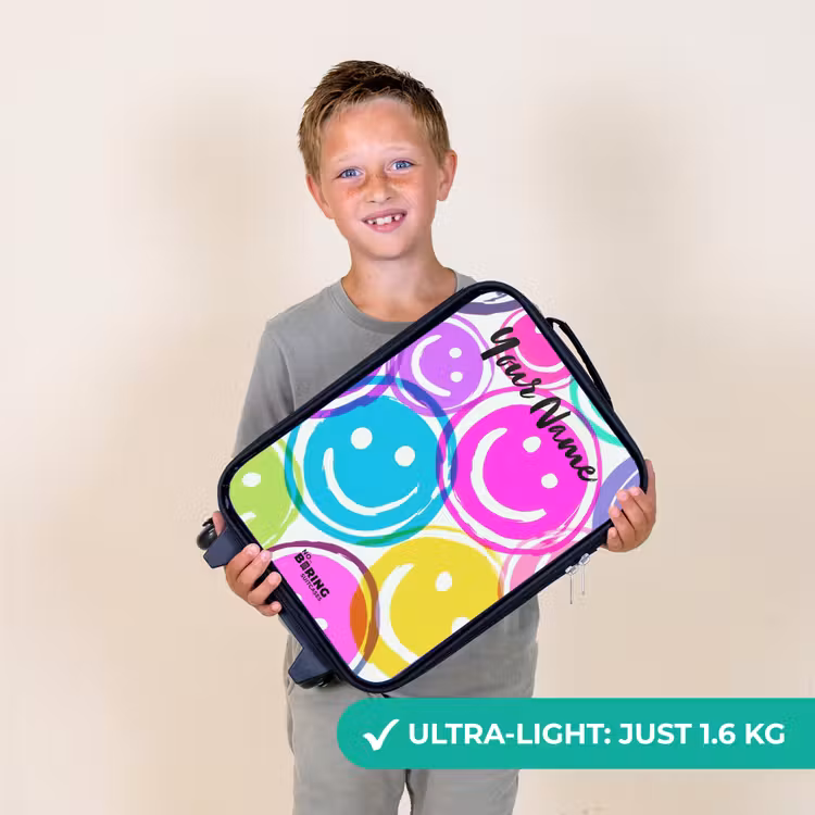 Kleurrijke glimlachexplosie Kinderkoffer - Zwart klein -sfeer4_UK