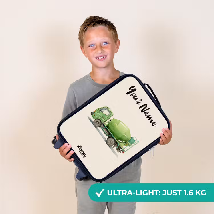 Betonmixer - Getekend - Groen Kinderkoffer - Zwart klein -sfeer4_UK