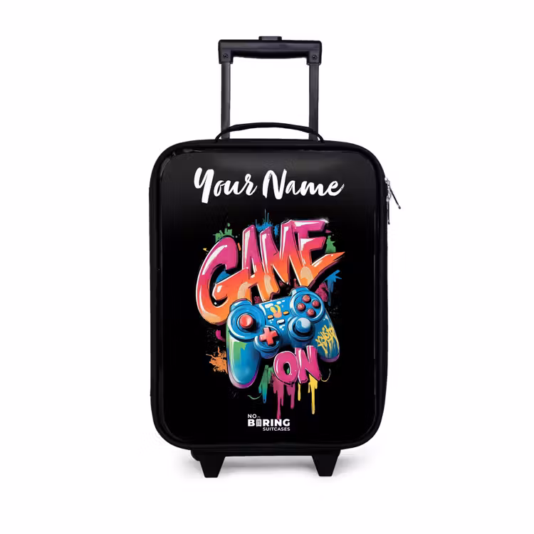 Controller - Game - Graffiti - Tekst Kinderkoffer - Zwart klein -3d
