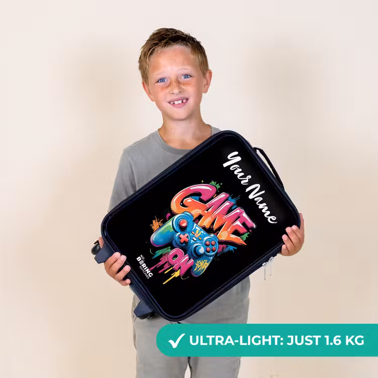 Controller - Game - Graffiti - Tekst Kinderkoffer - Zwart klein -sfeer4_UK
