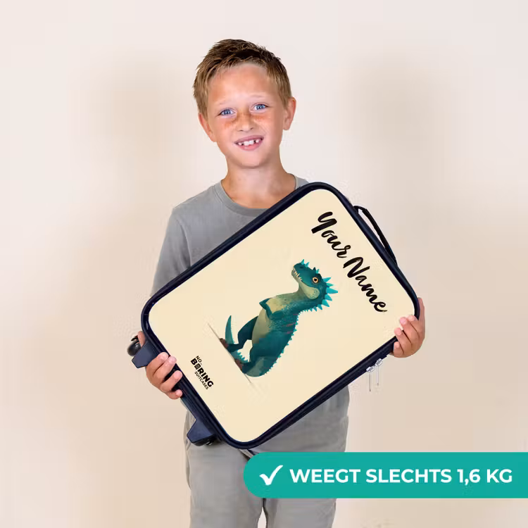 Dino - Dier - Blauw - Groen Kinderkoffer - Zwart klein -sfeer4_NL