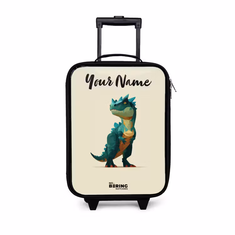 Dino - Dier - Groen Kinderkoffer - Zwart klein -3d